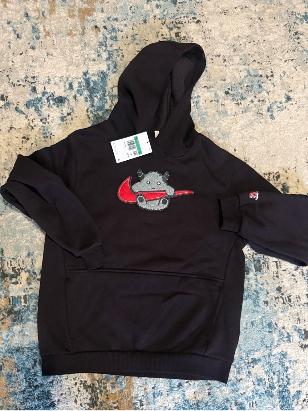 Nike Hoodie with Red Graphic Swoosh